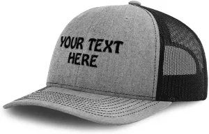 Richardson Mesh Trucker Hat Custom Personalized Text Polyester Baseball Cap