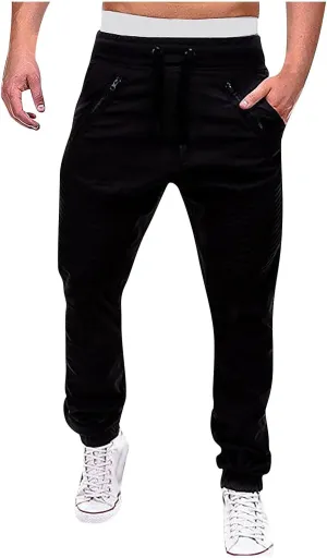 RTRDE Men's Casual Pants Joggers Pants Cargo Athletic Sweatpants Workout Pants with Zipper Pockets Sweatpants, M-4XL