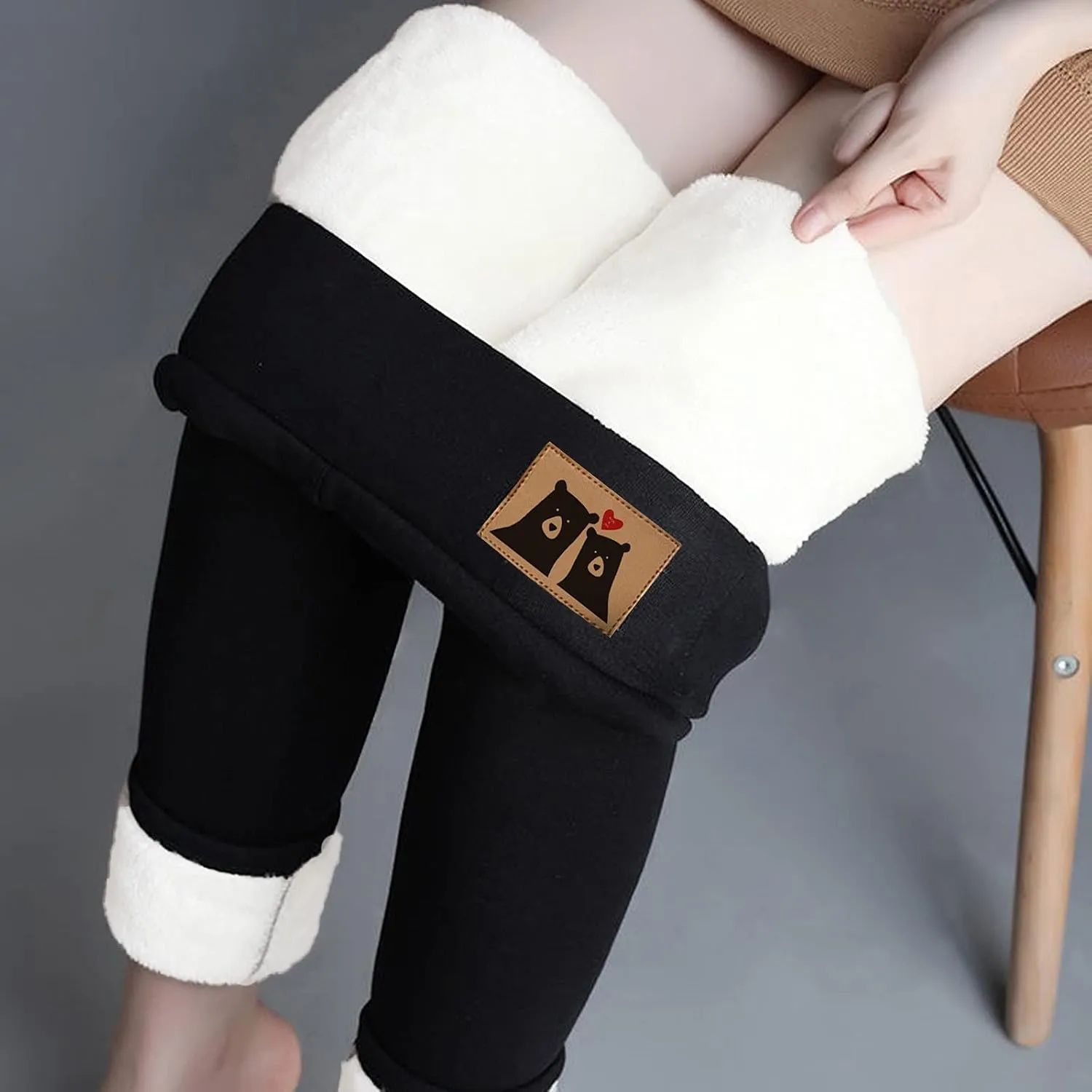 sdbrld Fleece Lined Leggings Women,Womens Fleece Lined Leggings High Waist Thick Warm Pants Tummy Control Soft Thermal Tights