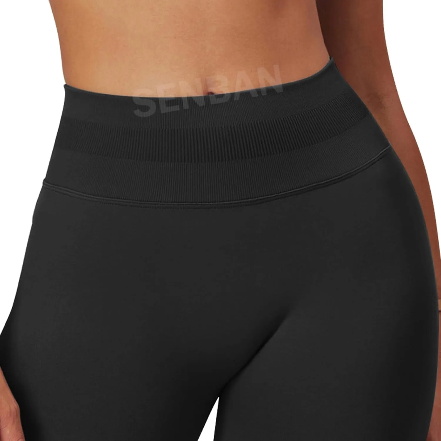 SENBAN Women's High Waisted Leggings Seamless Workout Gym Yoga Pants Tummy Control Smile Contour Activewear Tights