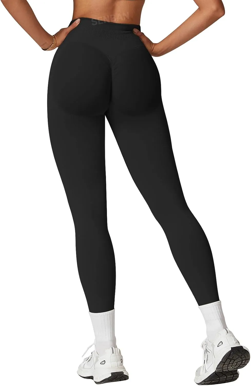 SENBAN Women's High Waisted Leggings Seamless Workout Gym Yoga Pants Tummy Control Smile Contour Activewear Tights