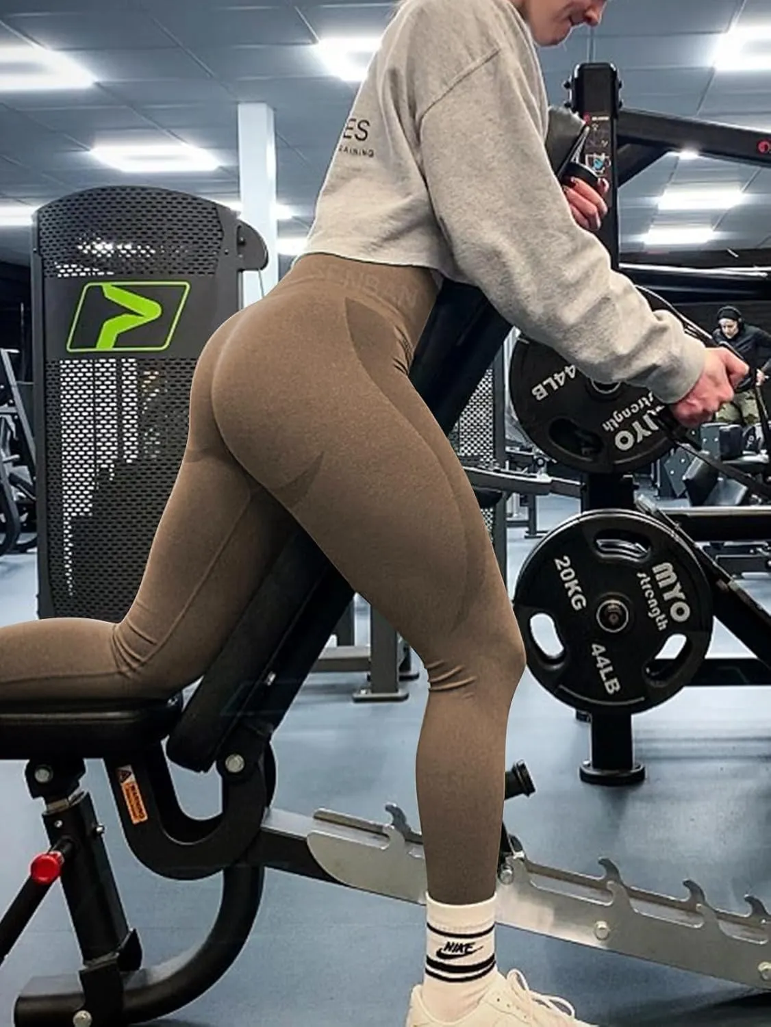 SENBAN Women's High Waisted Leggings Seamless Workout Gym Yoga Pants Tummy Control Smile Contour Activewear Tights