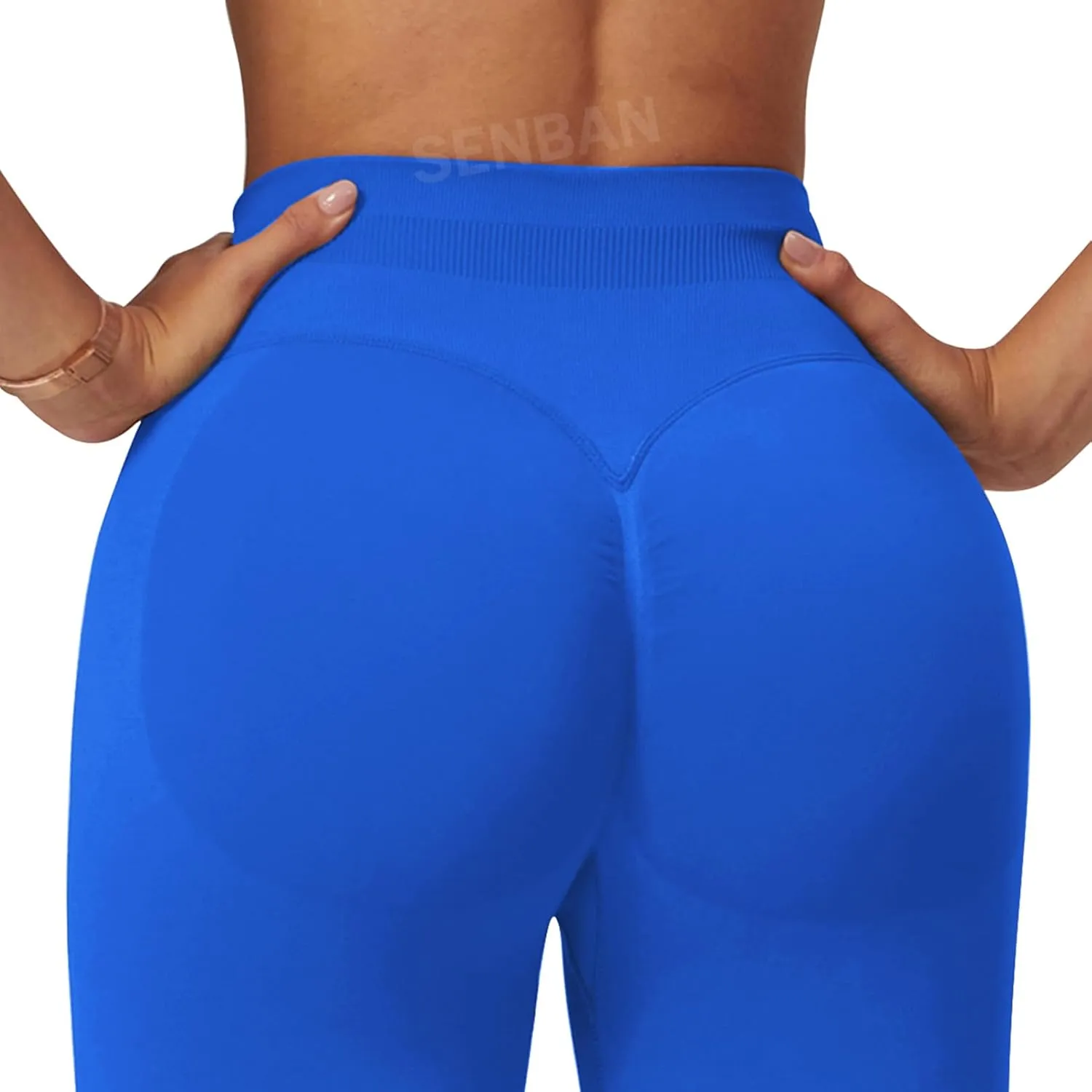 SENBAN Women's High Waisted Leggings Seamless Workout Gym Yoga Pants Tummy Control Smile Contour Activewear Tights