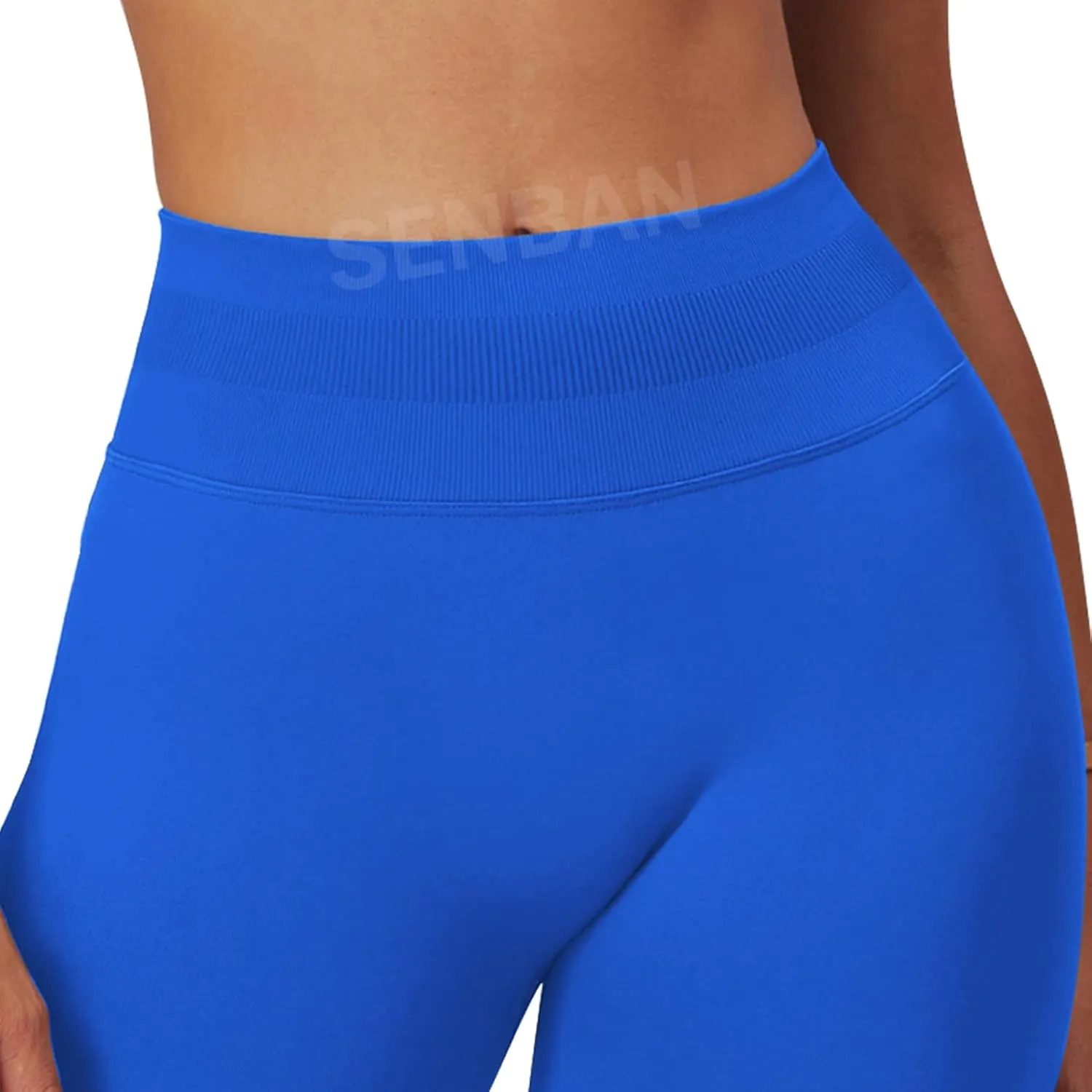 SENBAN Women's High Waisted Leggings Seamless Workout Gym Yoga Pants Tummy Control Smile Contour Activewear Tights