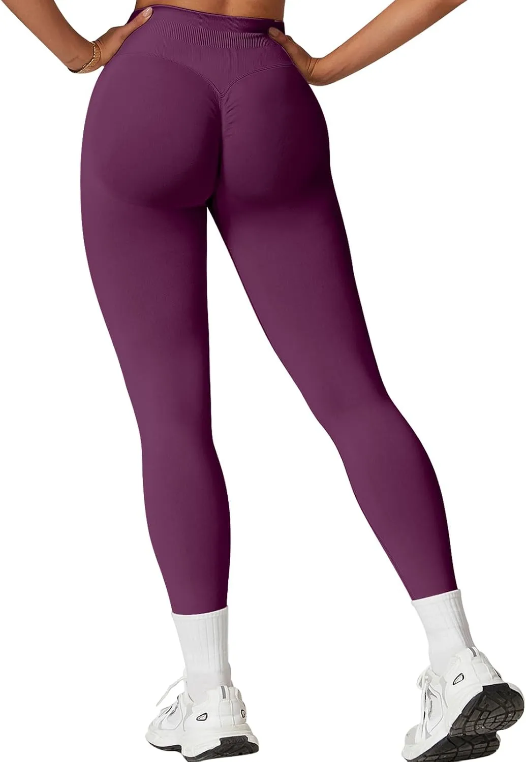 SENBAN Women's High Waisted Leggings Seamless Workout Gym Yoga Pants Tummy Control Smile Contour Activewear Tights