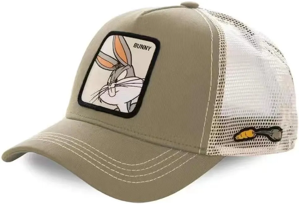 Snapback Trucker Baseball Hats for Men & Women Mesh Back Embroidered Golf Baseball Caps Dad Cartoon Bass Fishing Hat