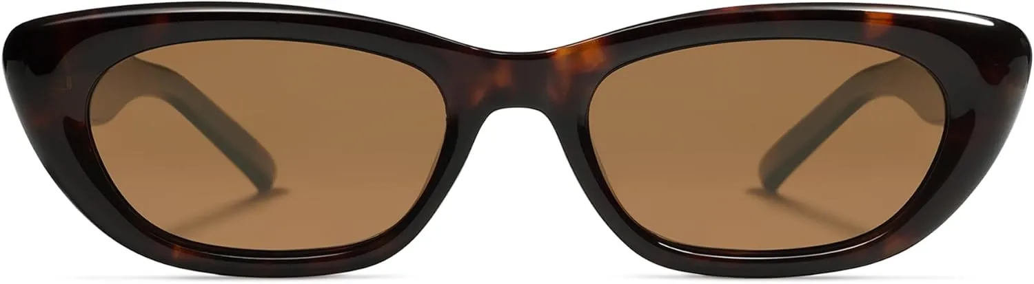SOJOS Trendy Polarized Narrow Cat Eye Sunglasses for Women Retro Cute Womens Shades SJ2284