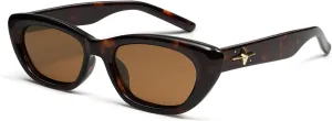SOJOS Trendy Polarized Narrow Cat Eye Sunglasses for Women Retro Cute Womens Shades SJ2284