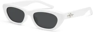 SOJOS Trendy Polarized Narrow Cat Eye Sunglasses for Women Retro Cute Womens Shades SJ2284