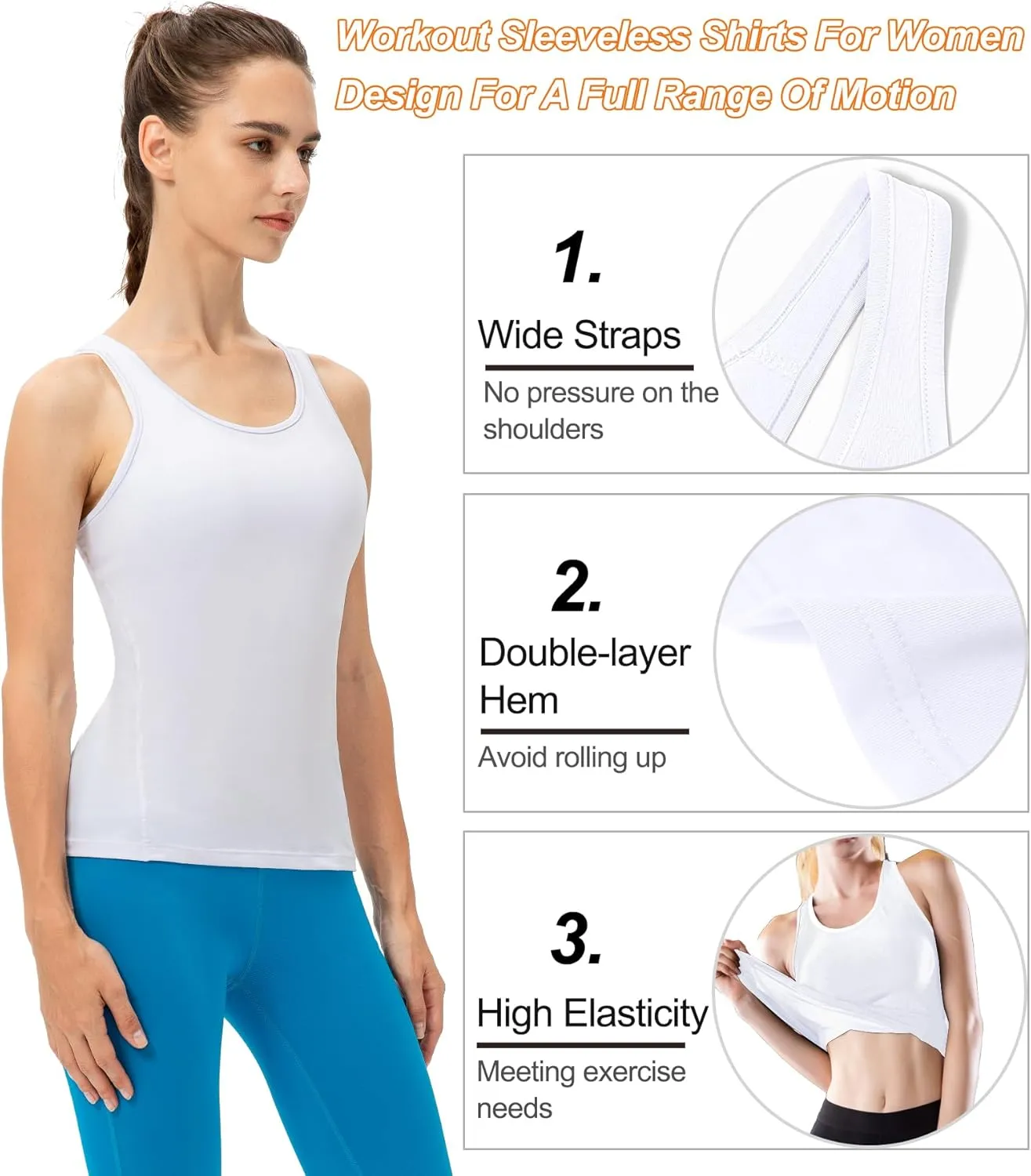 SPVISE Women's Compression Tank Top Athletic Racerback Sports Tank Tops Compression Sleeveless Dry Fit Wotkout Running Shirts