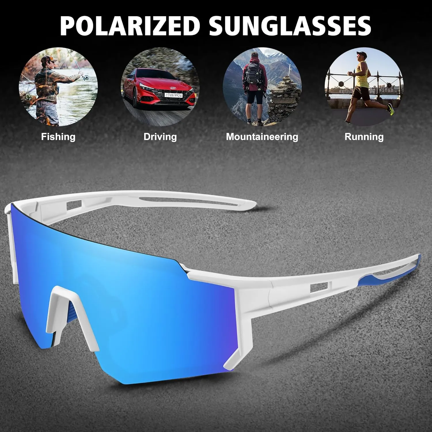 STORYCOAST Polarized Sports Sunglasses for Men Women,Driving Fishing Cycling Mountain Bike Sunglasses UV400 Protection
