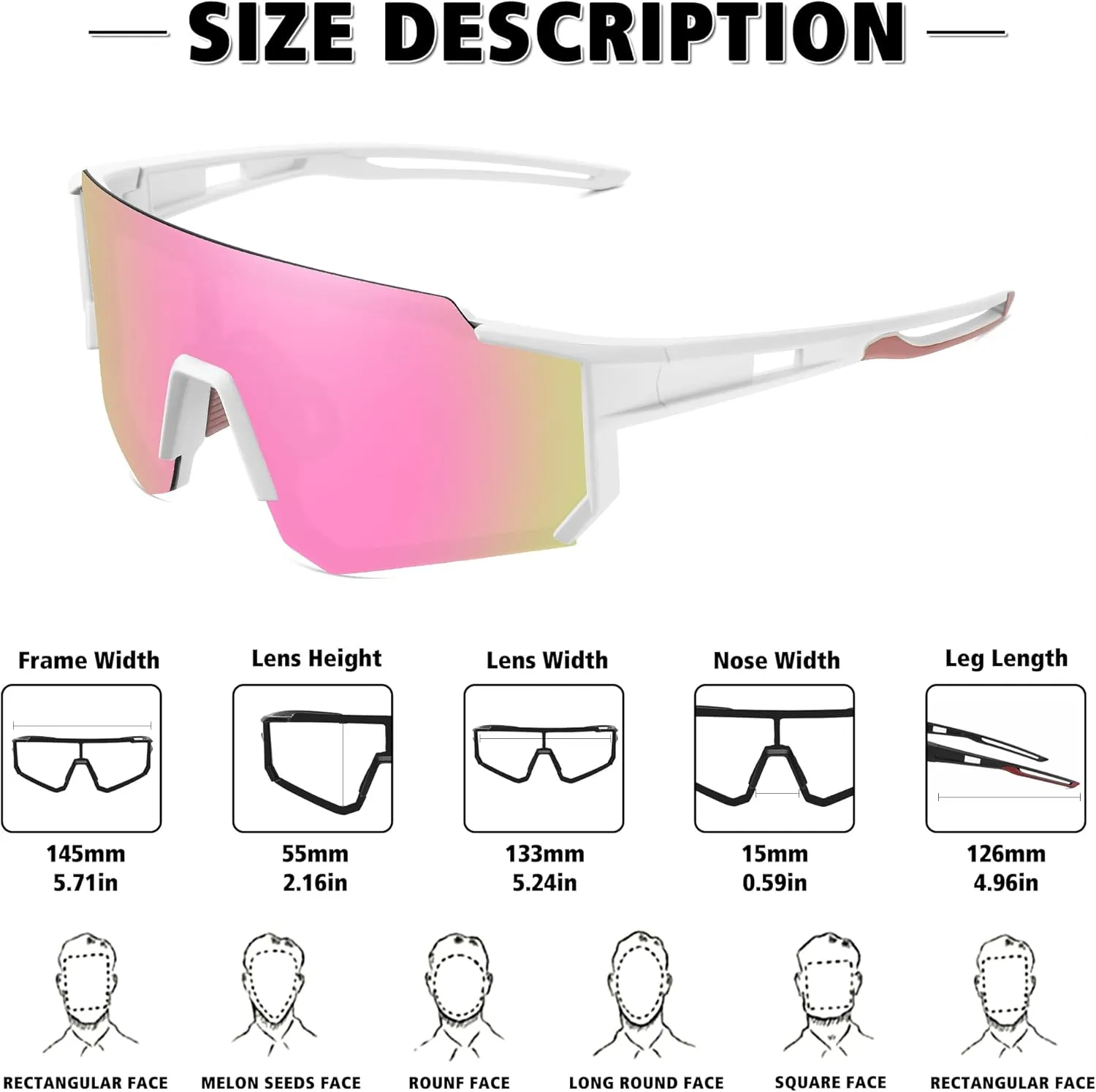 STORYCOAST Polarized Sports Sunglasses for Men Women,Driving Fishing Cycling Mountain Bike Sunglasses UV400 Protection