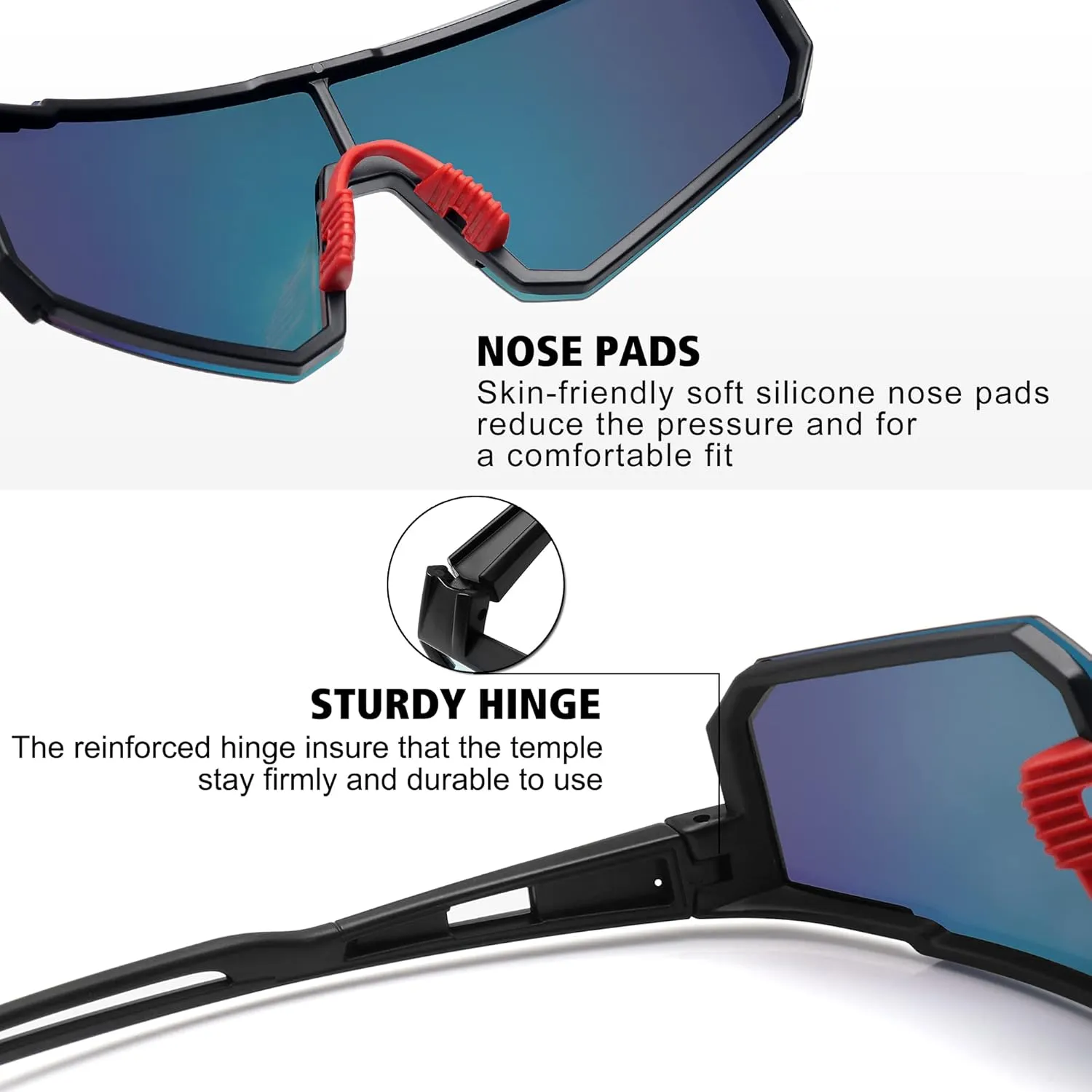 STORYCOAST Polarized Sports Sunglasses for Men Women,Driving Fishing Cycling Mountain Bike Sunglasses UV400 Protection