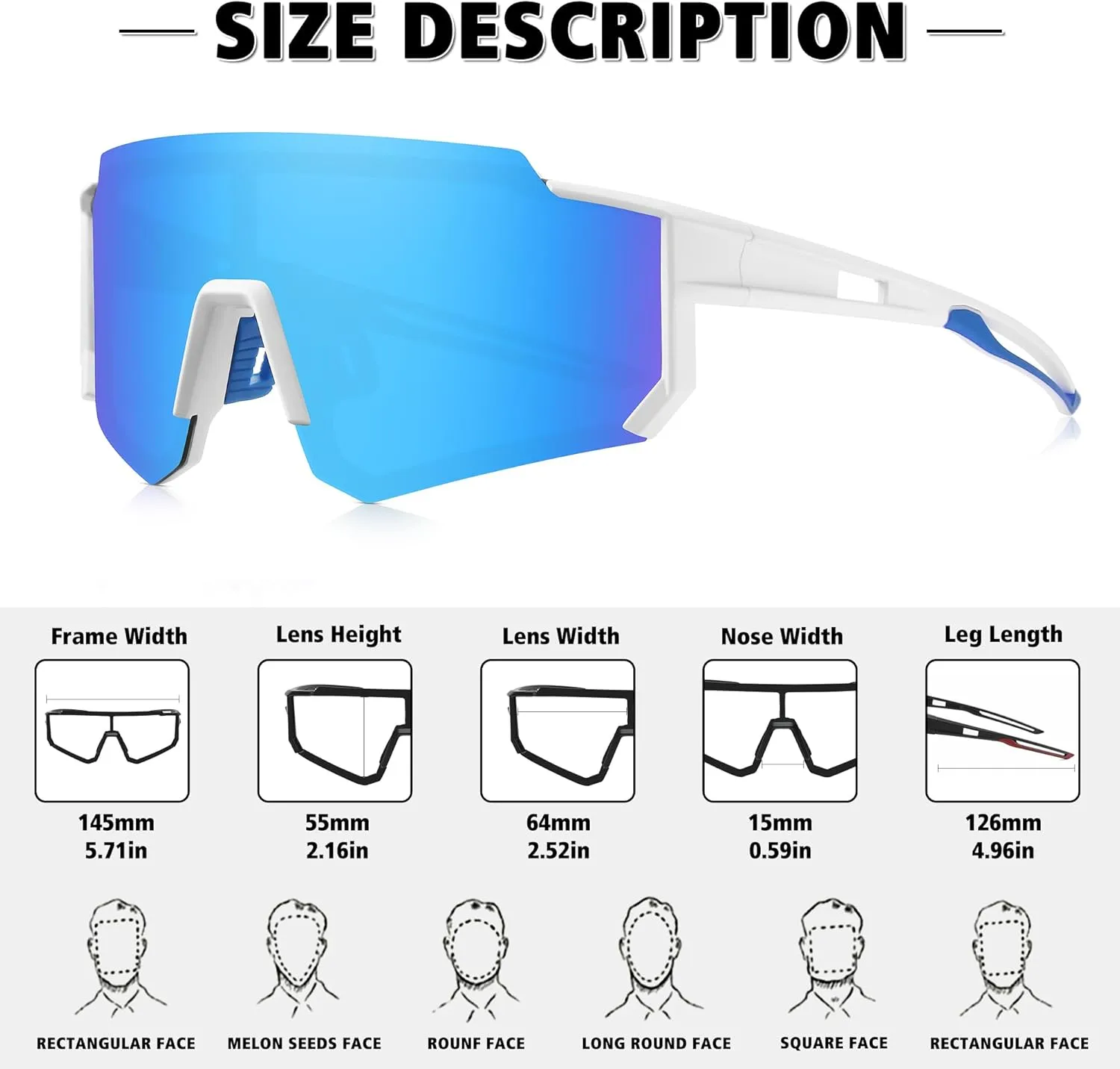 STORYCOAST Polarized Sports Sunglasses for Men Women,Driving Fishing Cycling Mountain Bike Sunglasses UV400 Protection