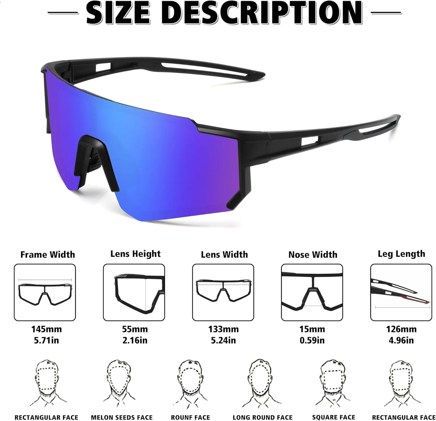 STORYCOAST Polarized Sports Sunglasses for Men Women,Driving Fishing Cycling Mountain Bike Sunglasses UV400 Protection