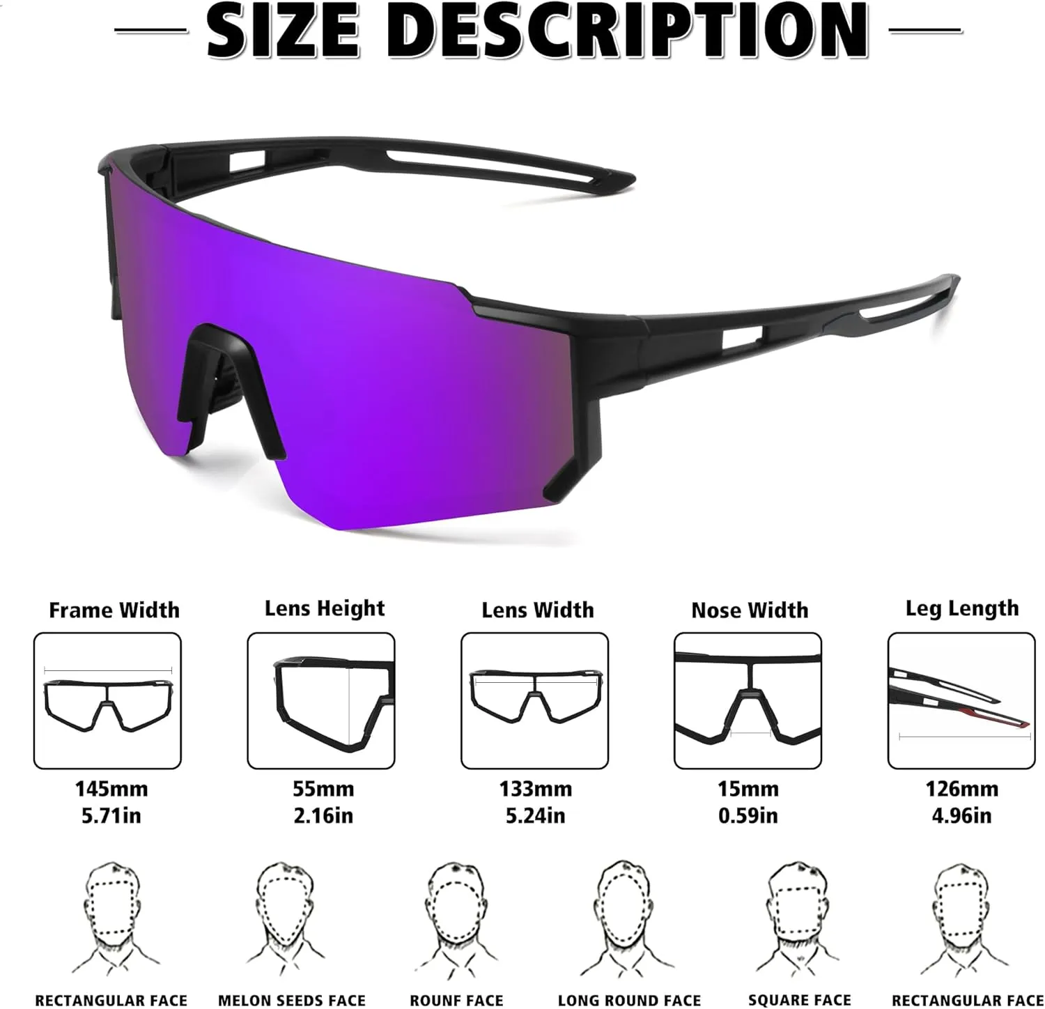 STORYCOAST Polarized Sports Sunglasses for Men Women,Driving Fishing Cycling Mountain Bike Sunglasses UV400 Protection
