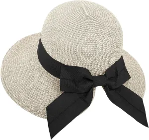 Straw Sun Hat Foldable Packable Wide Brim Summer Beach Hat Crochet Bucket Hat for Women