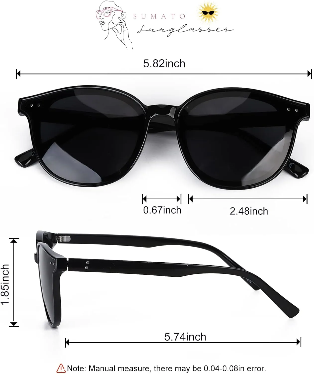 Sumato Sunglasses Womens, Cat Eye Pink Sunglasses for Women with Mirrored Trendy Lens UV400 Blocking