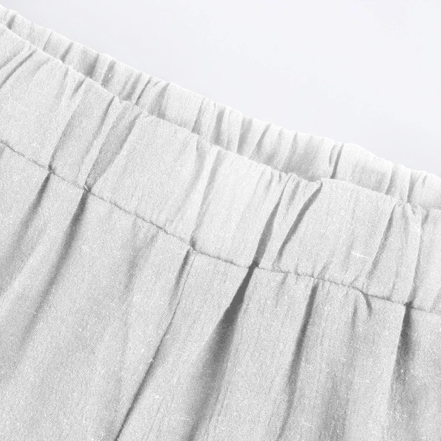 Summer Shorts for Women Elastic High Waisted Linen Pedal Pushers with Pockets Business Casual Cropped Work Pants