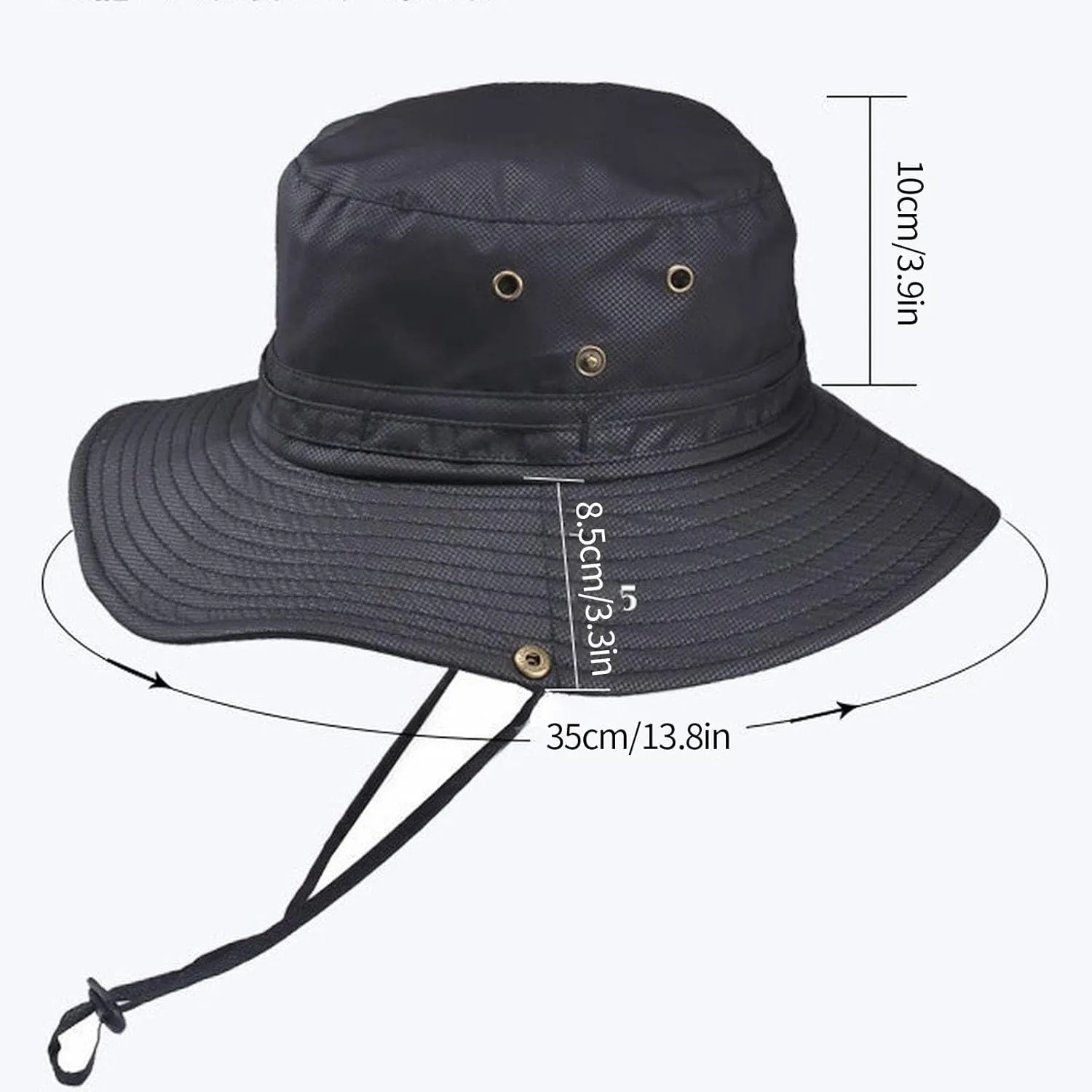 Sun Hat for Men/Women, Windproof Wide Brim Bucket Hat Summer Foldable Boonie Hat for Fishing Hiking Garden Beach