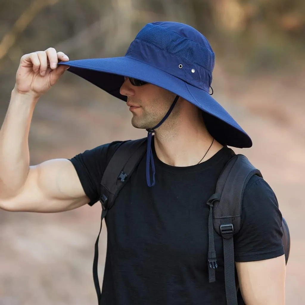 Sun Hats for Women Gardening Hat Wide Brim Ponytail Sun Protective Breathable Cotton Summer Hat