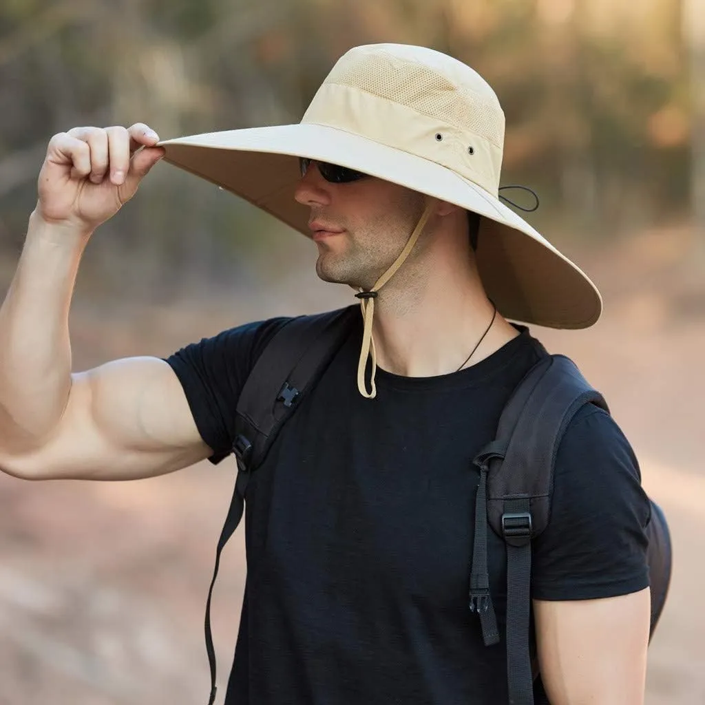 Sun Hats for Women Gardening Hat Wide Brim Ponytail Sun Protective Breathable Cotton Summer Hat