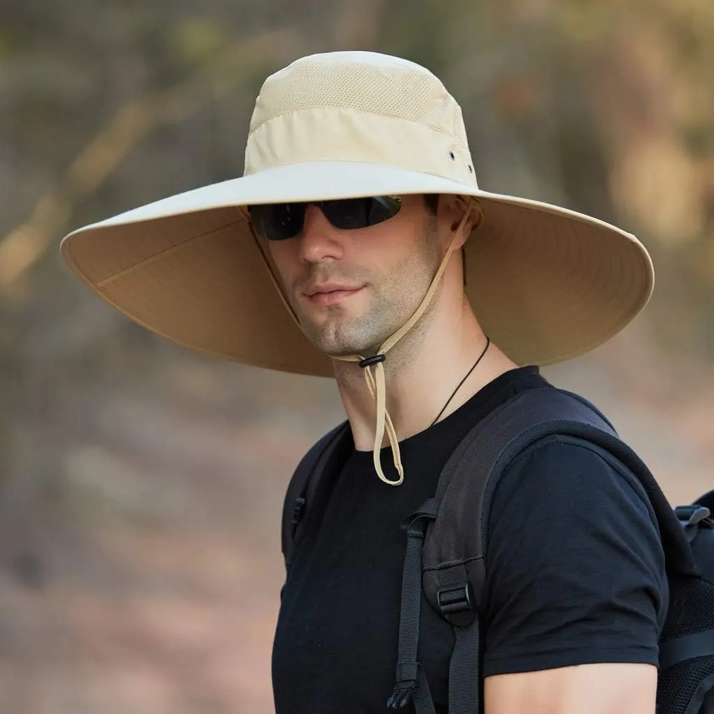 Sun Hats for Women Gardening Hat Wide Brim Ponytail Sun Protective Breathable Cotton Summer Hat