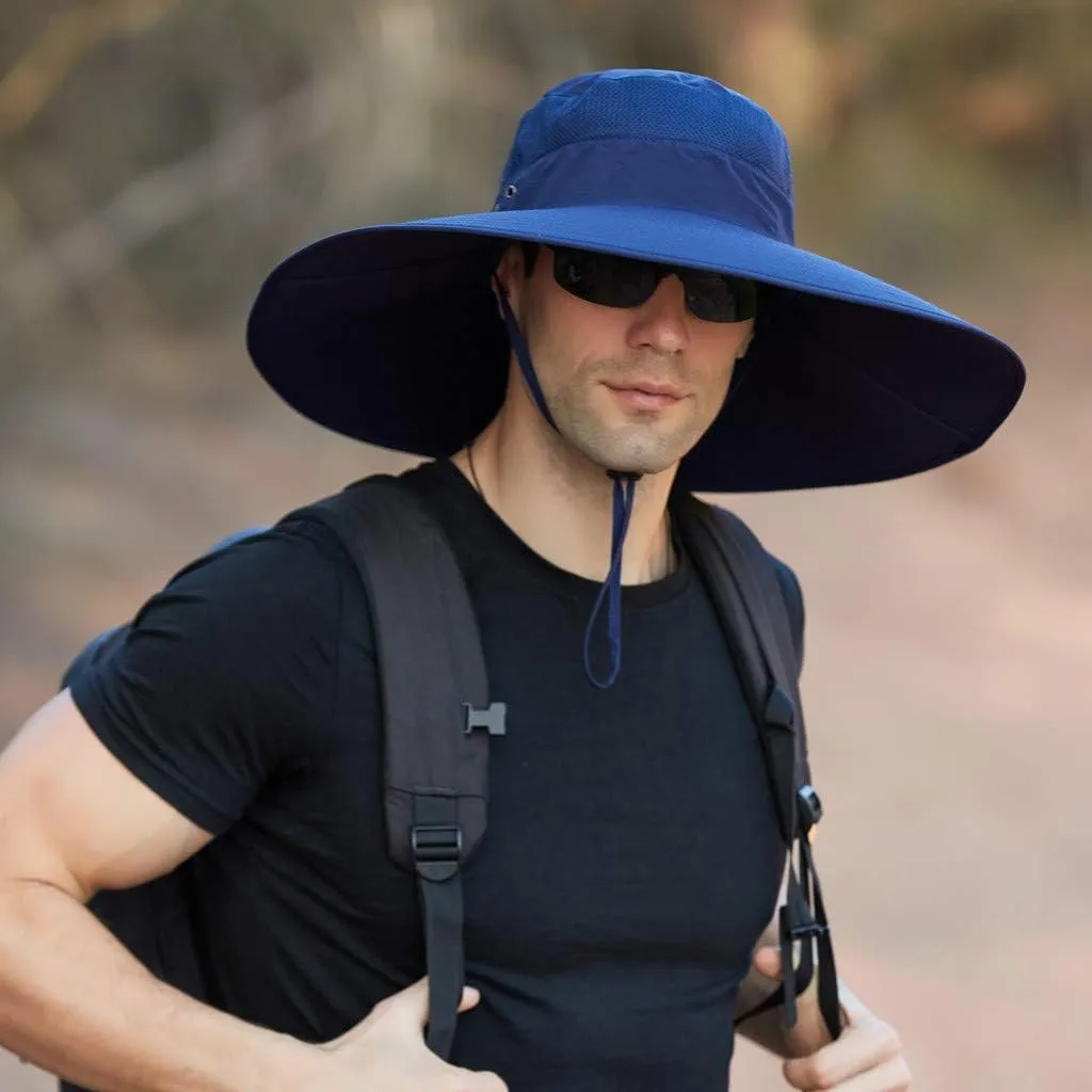 Sun Hats for Women Gardening Hat Wide Brim Ponytail Sun Protective Breathable Cotton Summer Hat