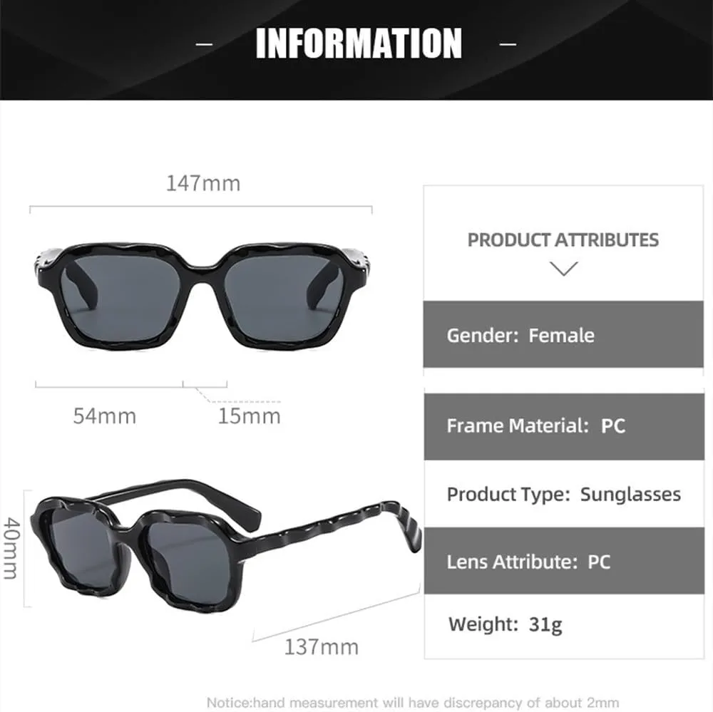 Sunglasses Women Wave Frame Vintage Shades Luxury Sun Glasses UV400 Eyewear