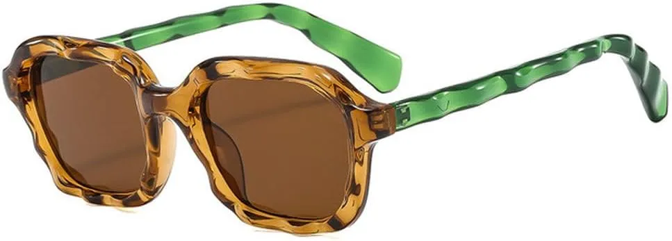Sunglasses Women Wave Frame Vintage Shades Luxury Sun Glasses UV400 Eyewear