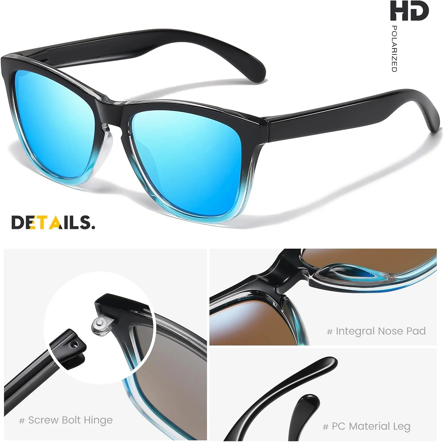 Sunglasses Womens Polarized Sunglasses for Mens Womens Retro Mirror Lens for Driving Fishing UV400 Protection