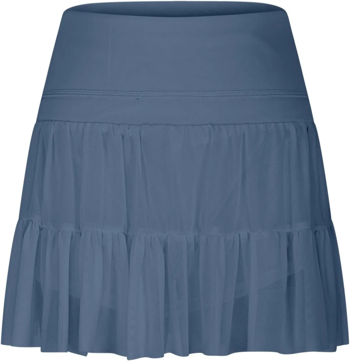 Tennis Skirts for Women Solid Elastic Waisted Tiered Smocked Ruffle Skirt Summer Casual Vacation Beach Short Skirt