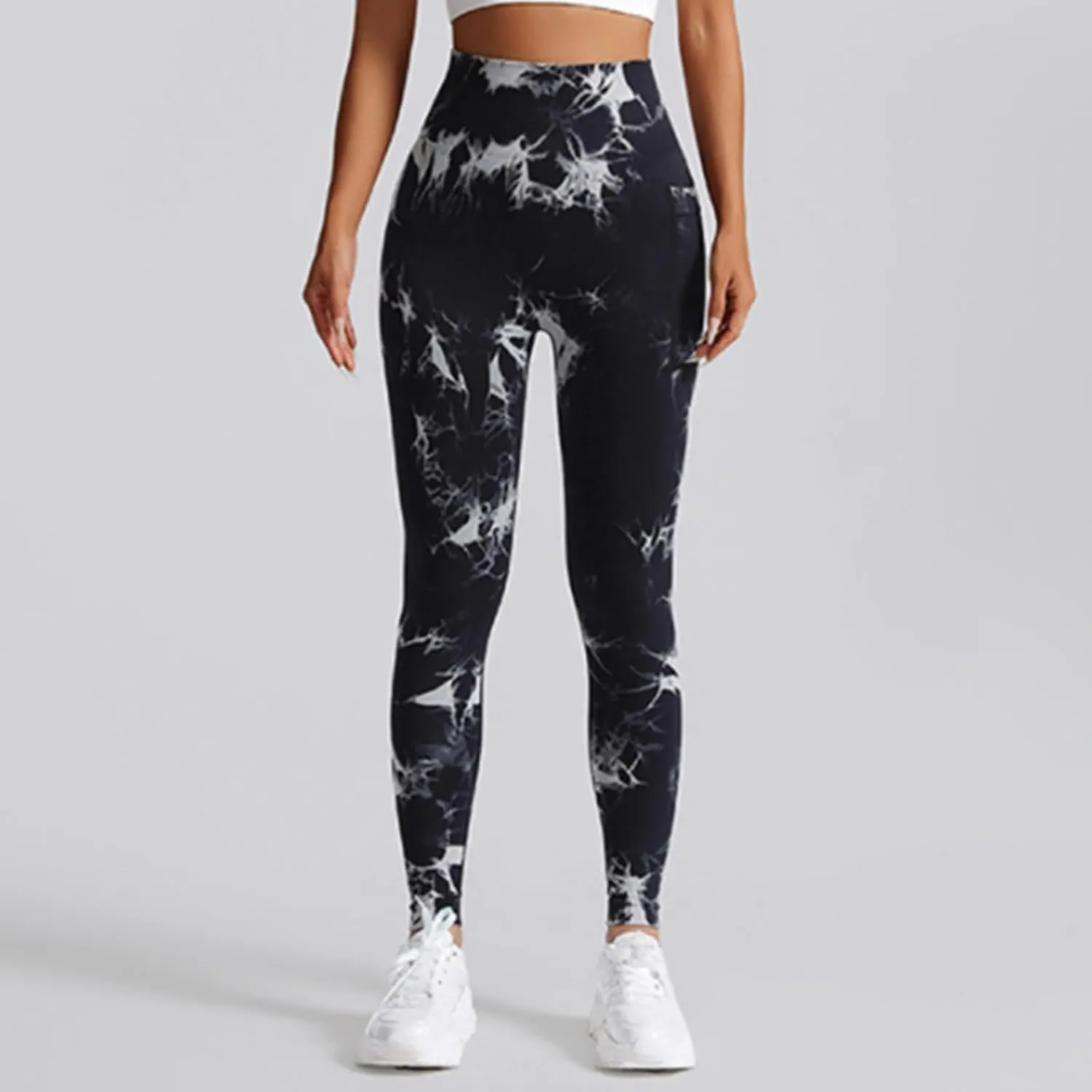 Tie Dye Hidden Leggings Butt Scrunch for Women Butt Lifting Yoga Pants High Waist Compression Workout Tight