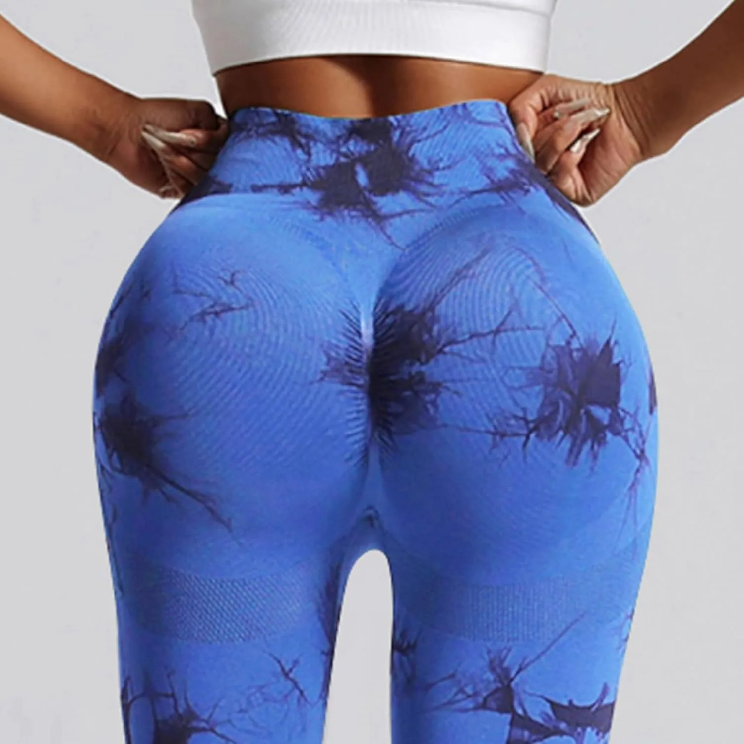 Tie Dye Hidden Leggings Butt Scrunch for Women Butt Lifting Yoga Pants High Waist Compression Workout Tight