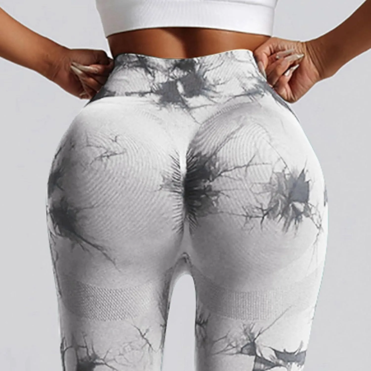 Tie Dye Hidden Leggings Butt Scrunch for Women Butt Lifting Yoga Pants High Waist Compression Workout Tight