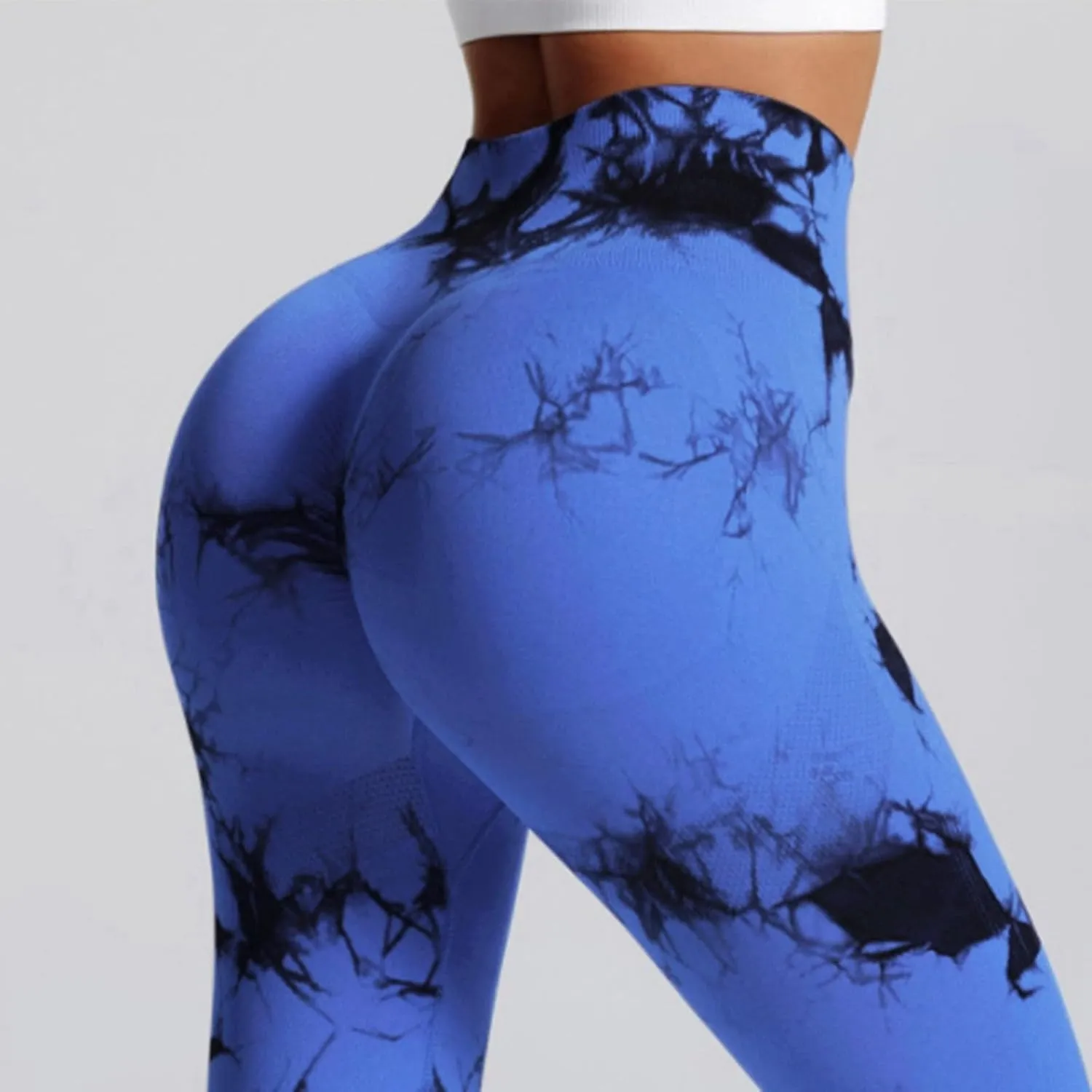 Tie Dye Hidden Leggings Butt Scrunch for Women Butt Lifting Yoga Pants High Waist Compression Workout Tight