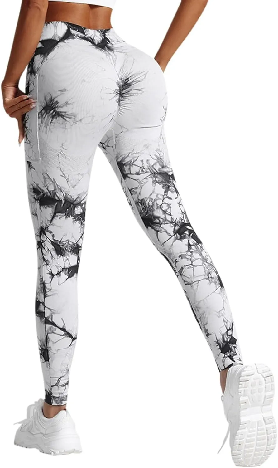 Tie Dye Hidden Leggings Butt Scrunch for Women Butt Lifting Yoga Pants High Waist Compression Workout Tight