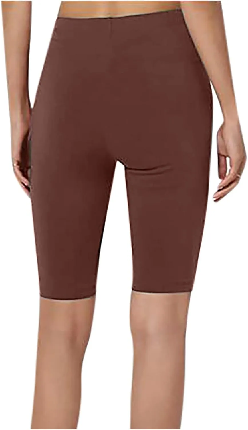 tuduoms High Waist Workout Leggings for Women Stretch Capri Yoga Leggings Compression Shorts Tummy Control Activewear Clothes