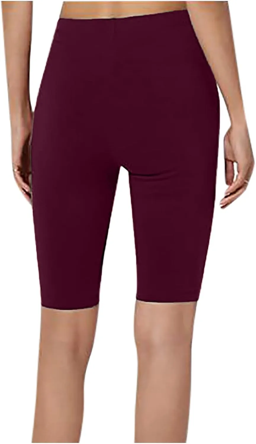 tuduoms High Waist Workout Leggings for Women Stretch Capri Yoga Leggings Compression Shorts Tummy Control Activewear Clothes