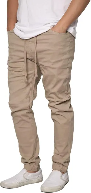 URBANJ Men's Casual Drop Crotch Denim Jogger Pants S-5XL