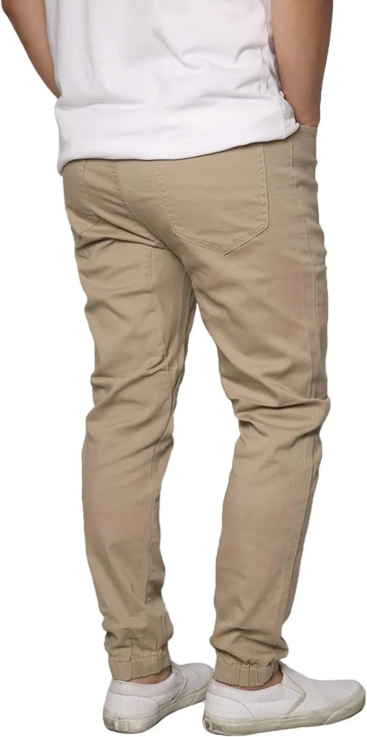 URBANJ Men's Casual Drop Crotch Denim Jogger Pants S-5XL