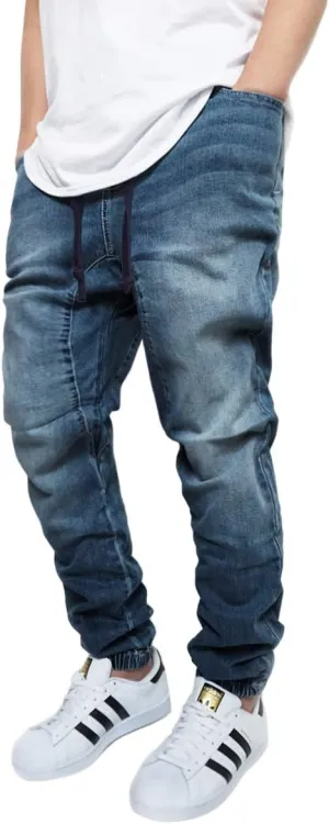 URBANJ Men's Casual Drop Crotch Denim Jogger Pants S-5XL