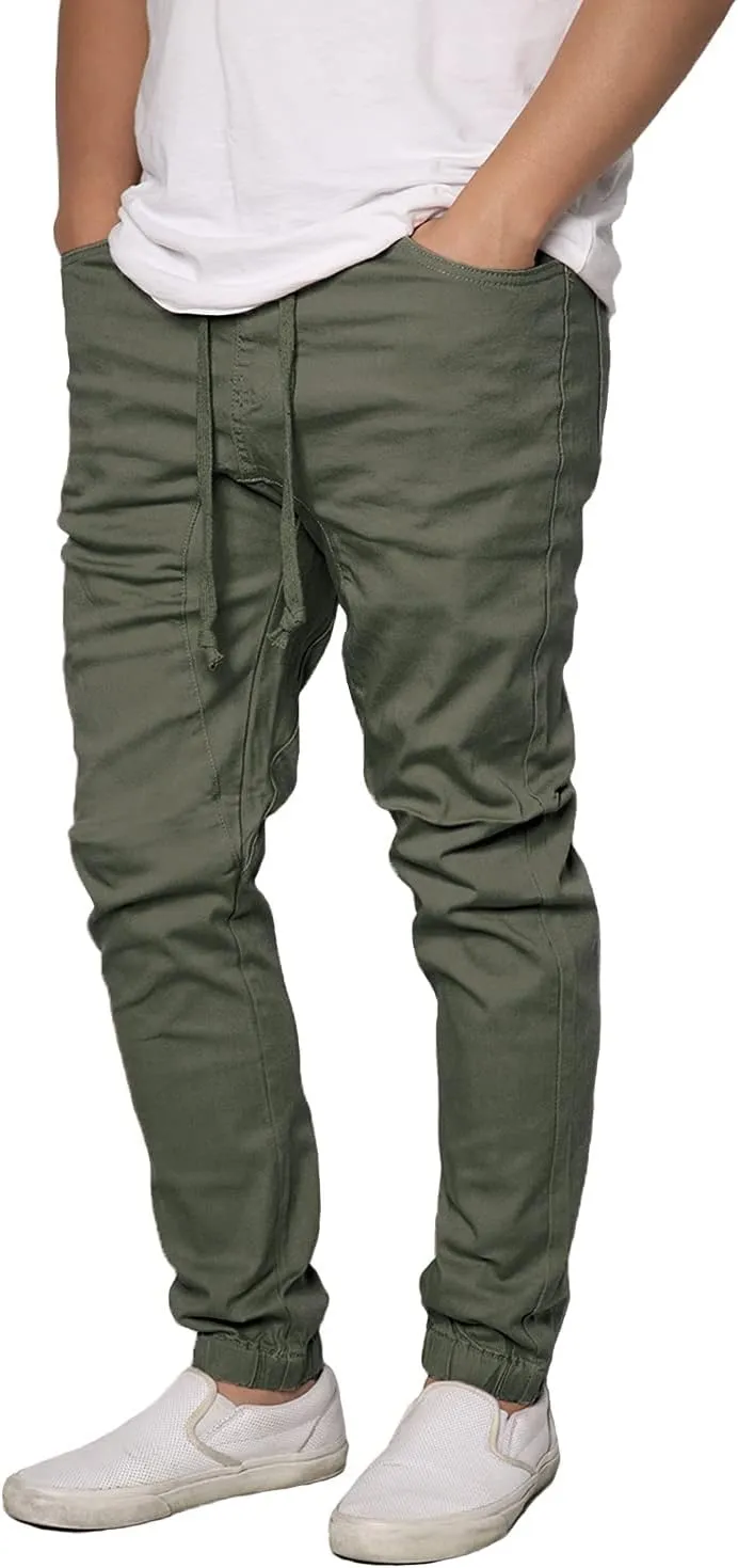 URBANJ Men's Casual Drop Crotch Denim Jogger Pants S-5XL
