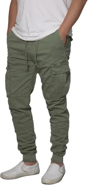 URBANJ Men's Stretch Twill Drop Crotch Jogger Pants S-5XL