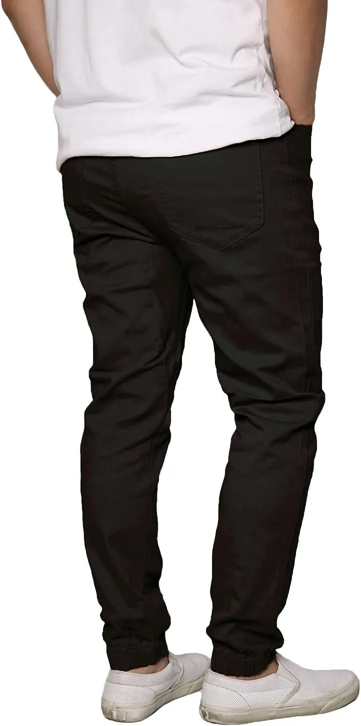 URBANJ Men's Stretch Twill Drop Crotch Jogger Pants S-5XL