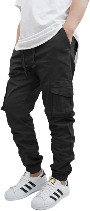 URBANJ Men's Stretch Twill Drop Crotch Jogger Pants S-5XL
