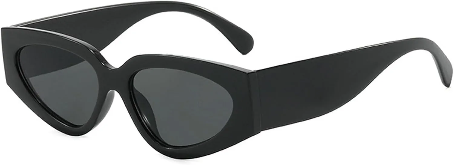Vintage Small Oval Cat Eye Sunglasses Women Fashion Black White Sexy Sun Glasses Ladies Trendy Elegant Shades UV400