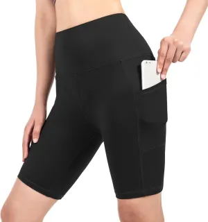 VUTRU Women's Summer 3"/4" High-Waisted Print Running Shorts Biker Shorts Volleyball Shorts with Pockets Quick Dry