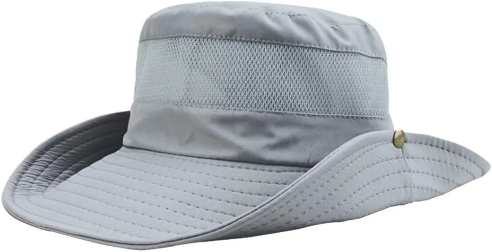 Wide Brim Sun Hat with Neck Strap Upf50  Hiking Fishing Hat for Men Women Sun Protective Beach Hat