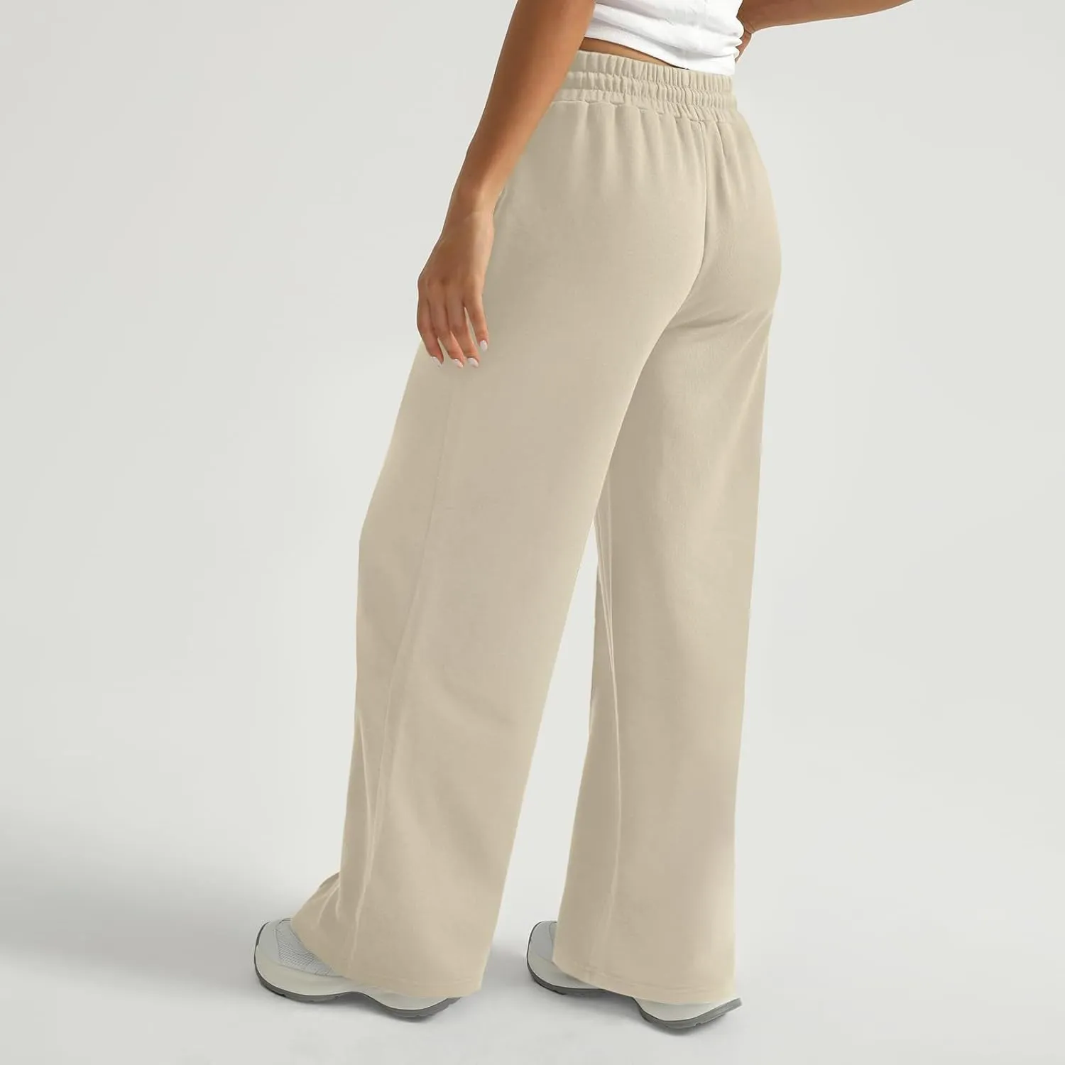 Wide Leg Sweatpants Women Baggy Drawstring High Waisted Flare Pants Y2K Lightweight Joggers with Pockets